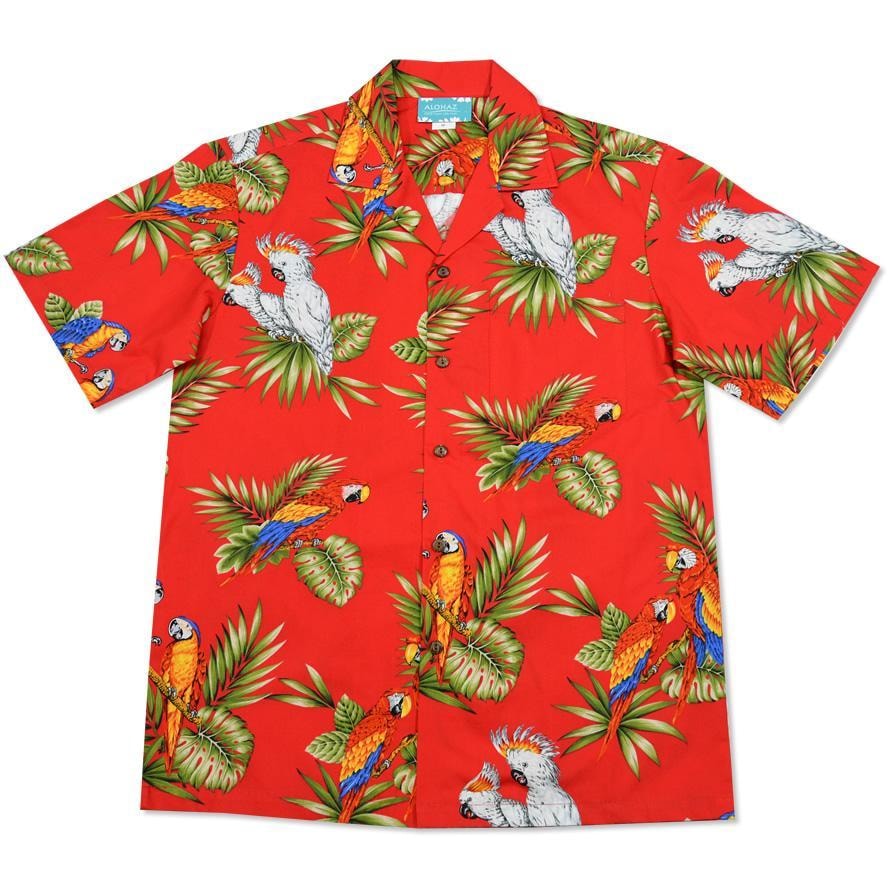 Cockatoo Red Hawaii Cotton Shirt Ha68885