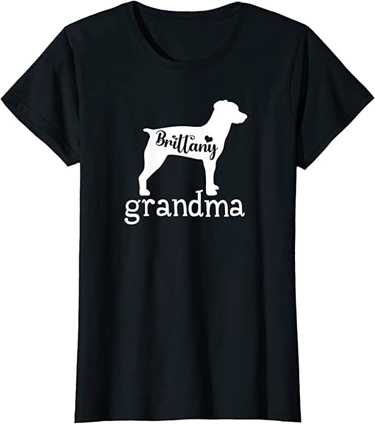 Womens Brittany Grandma Gifts Brittany Dog Puppy Lover Christmas T-Shirt