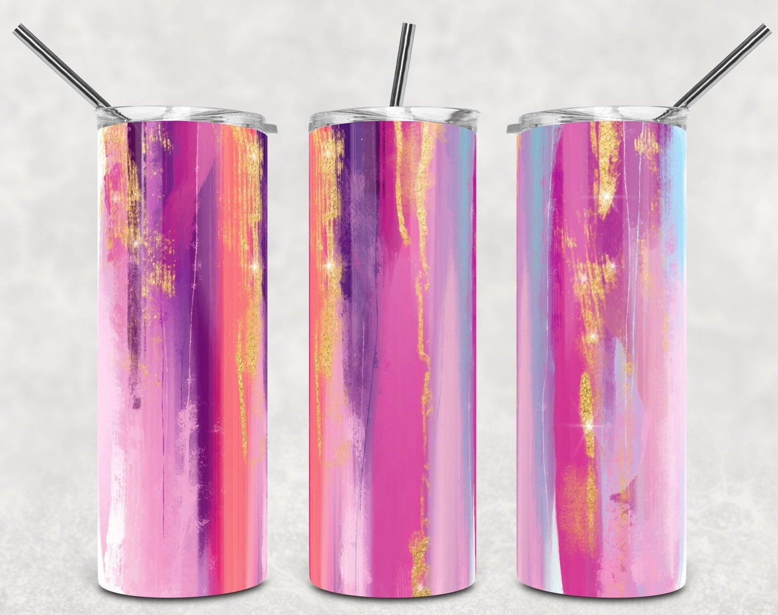 Watercolor Glitter 20Oz Skinny Tumbler