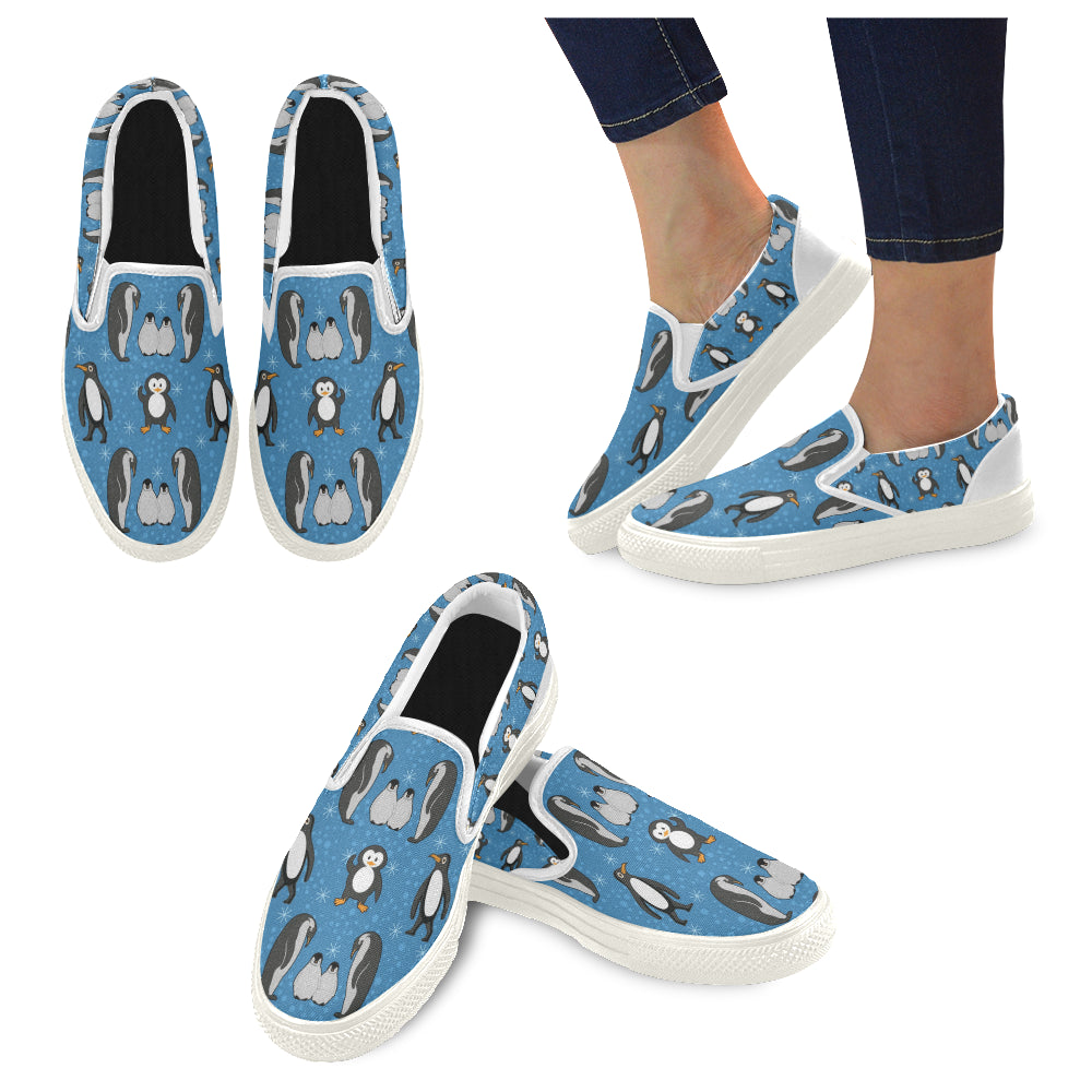 Penguin White Women’s Slip-on Canvas Shoes