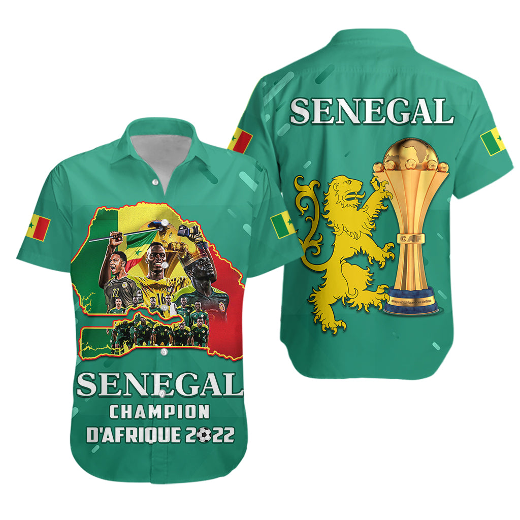 Senegal Football Hawaiian Shirt The Champions 2022 Style Map And Lion Lt13