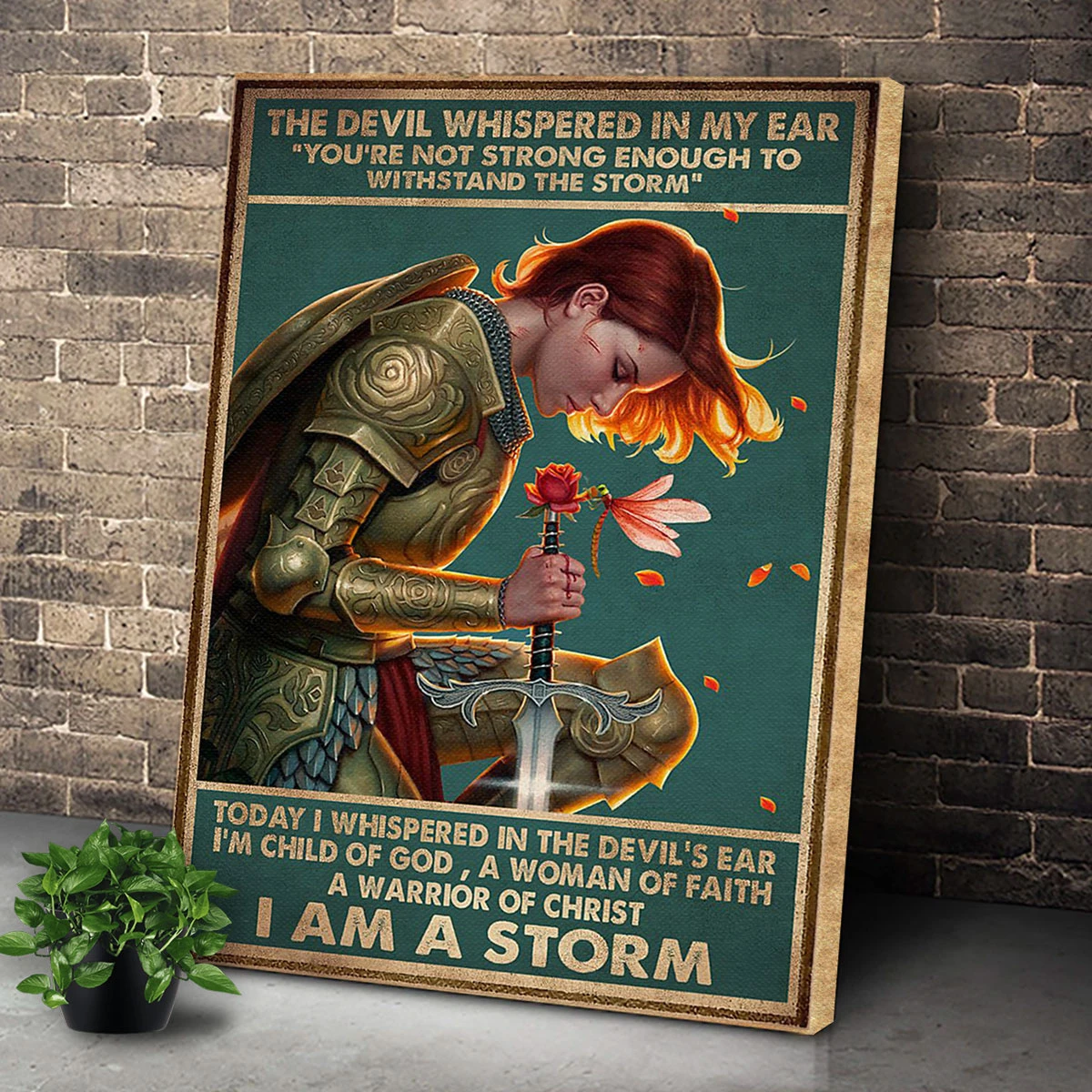 A Warrior Of Christ I Am The Storm Premium Wall Art Canvas