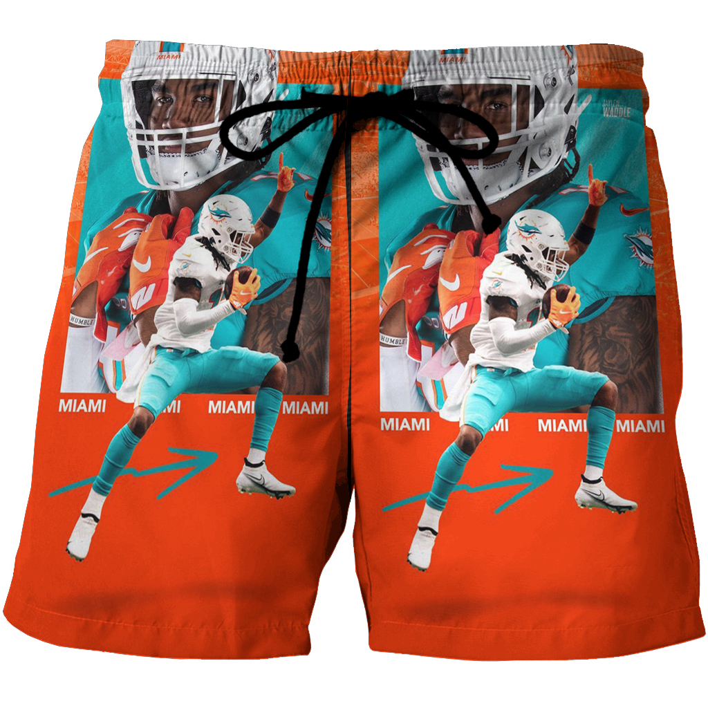 Miami Dolphins Jaylen Waddle2 3D All Over Print Summer Beach Hawaiian Short