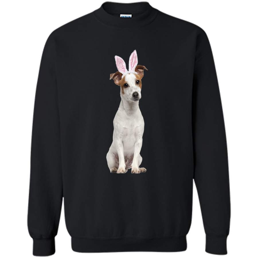 Jack Russell Wearing Easter Bunny Ears Dog T-Shirt Printed Crewneck Pullover Sweatshirt 8 oz