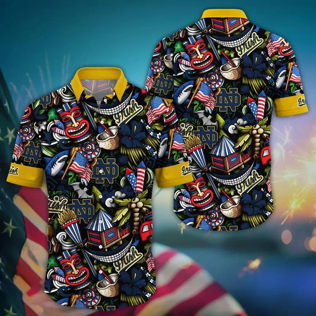 Notre Dame Fighting Irish Ncaa Flower Aloha Hawaiian Shirt 13, Ncaa Hawaiian Shirt