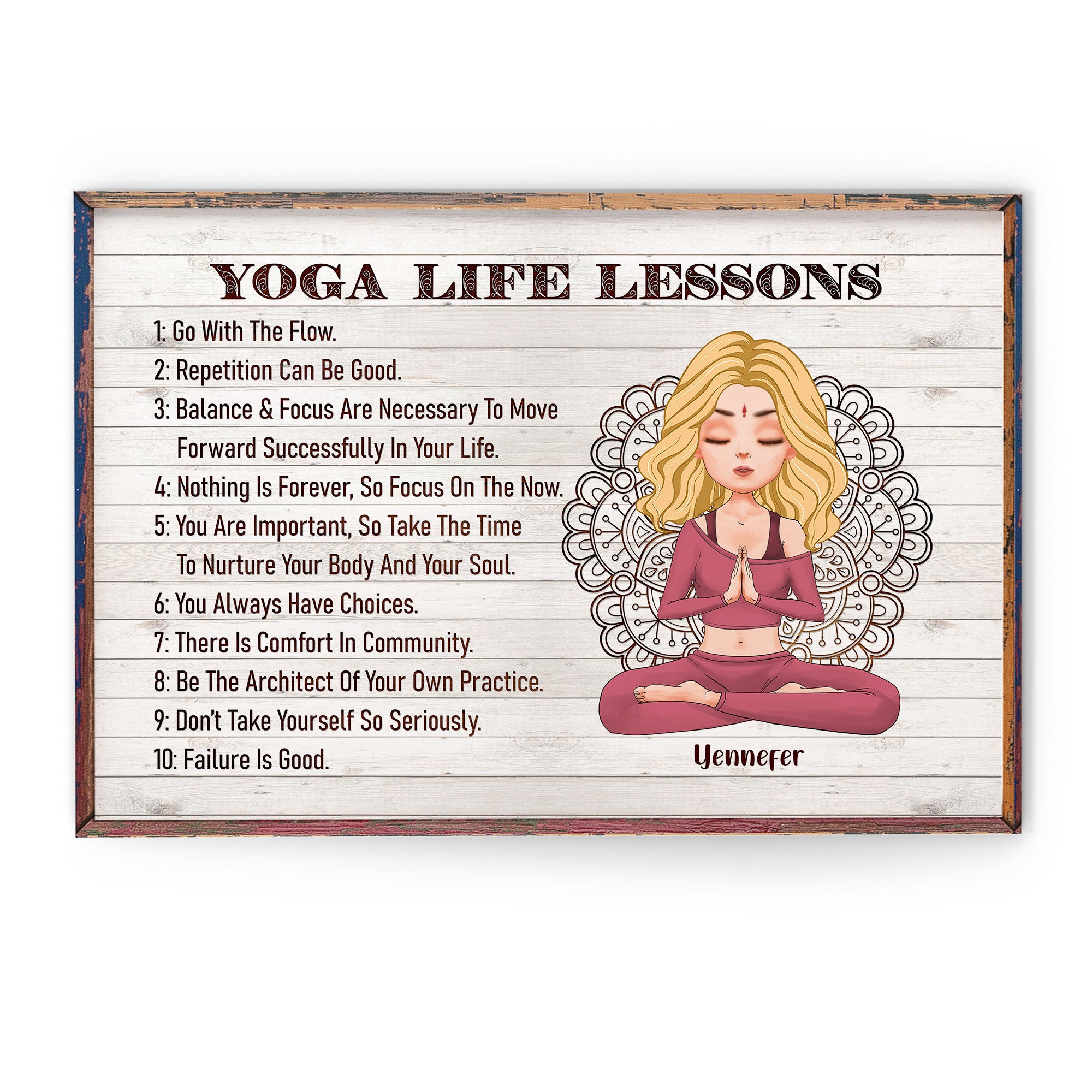 Yoga Life Lessons – Personalized Poster/Canvas – Christmas Gift For Yoga Lovers