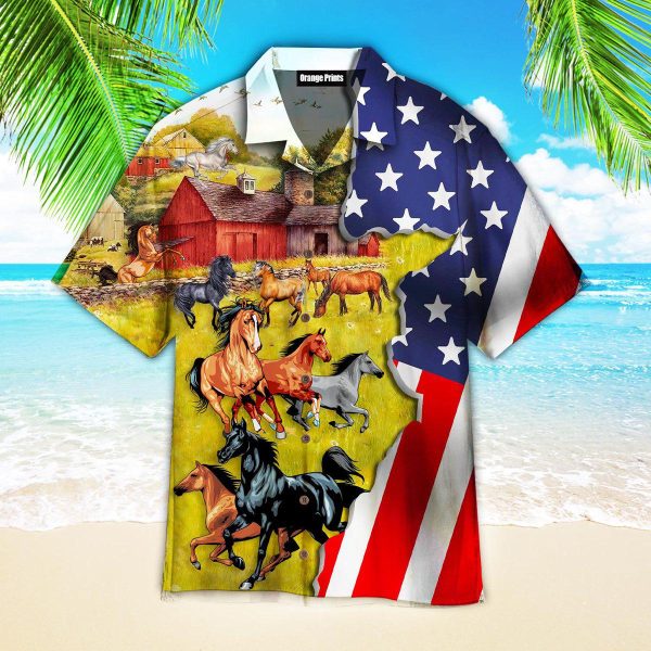 Horse Lover American Flag Hawaii Shirt For Men Women Ha105583