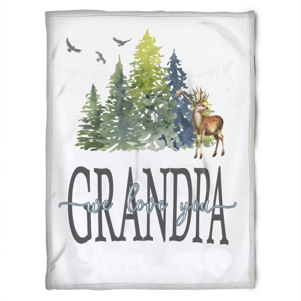 To My Grandpa Deer We Love Grandma Fleece Blanket Gift For Grandparents Gift From Granddaughter Gift For Grandson Home Decor Bedding Couch Sofa Soft And Comfy Cozy