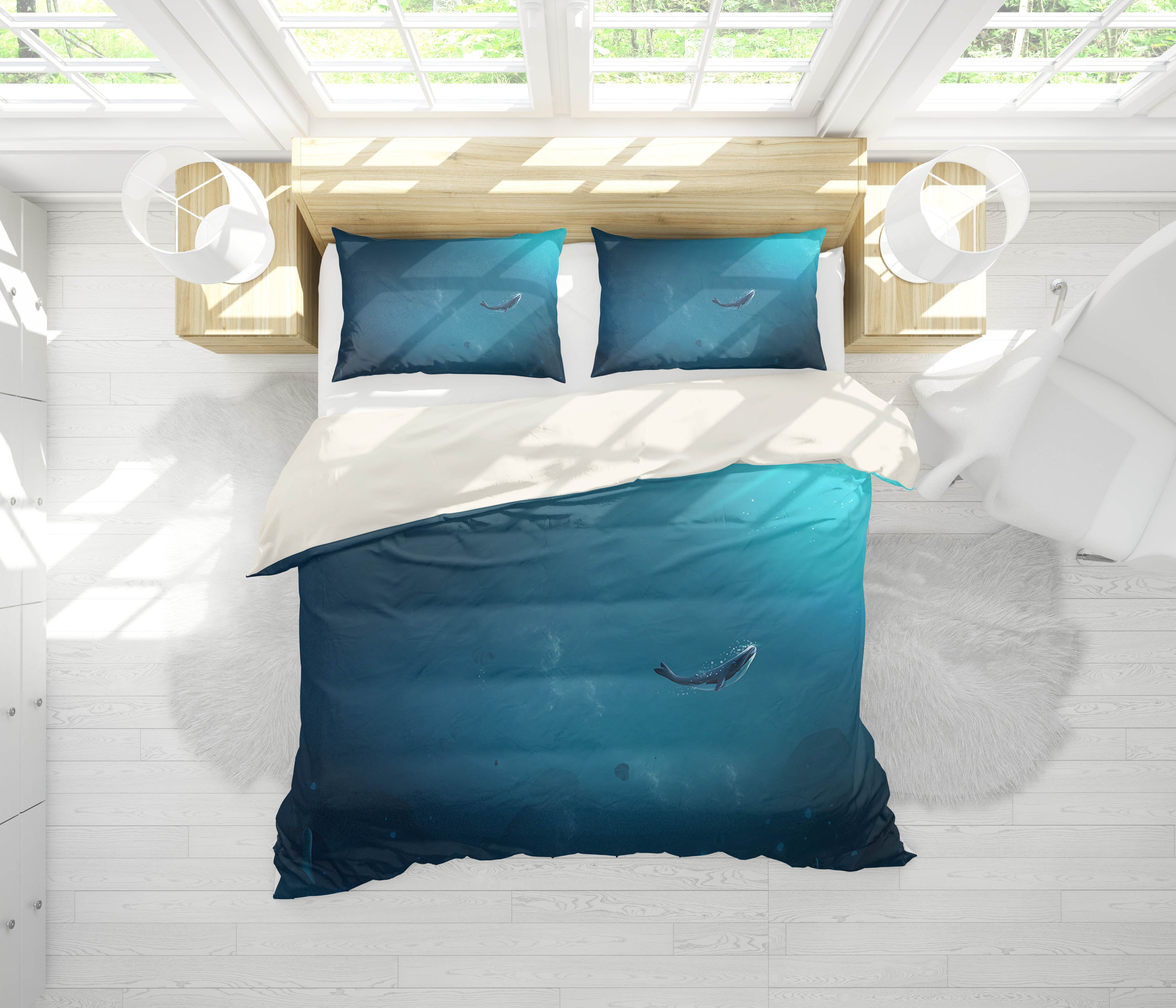 3D Ocean Whale Quilt Cover Set Bedding Set Pillowcases 24