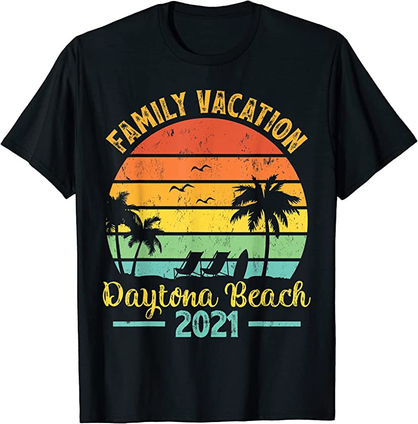 Vintage Retro Family Vacation 2021 Florida Daytona Beach T-Shirt