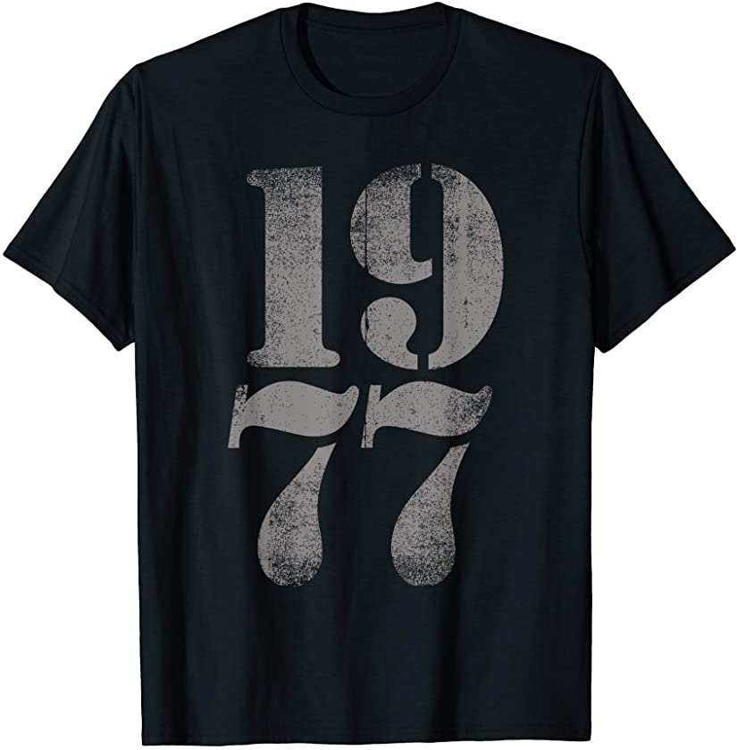 1977 Birth Year, Vintage Distressed Retro Birthday T-Shirt