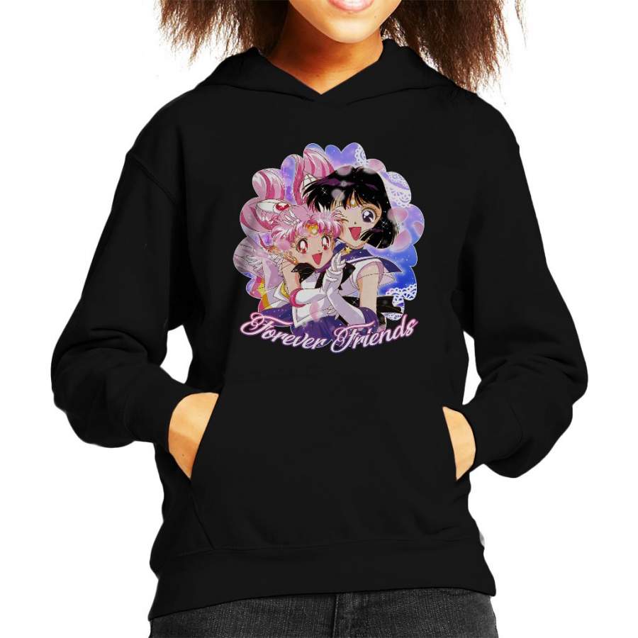 Forever Friends Chibimoon And Hotaru Sailor Moon Kid’s Hooded Sweatshirt
