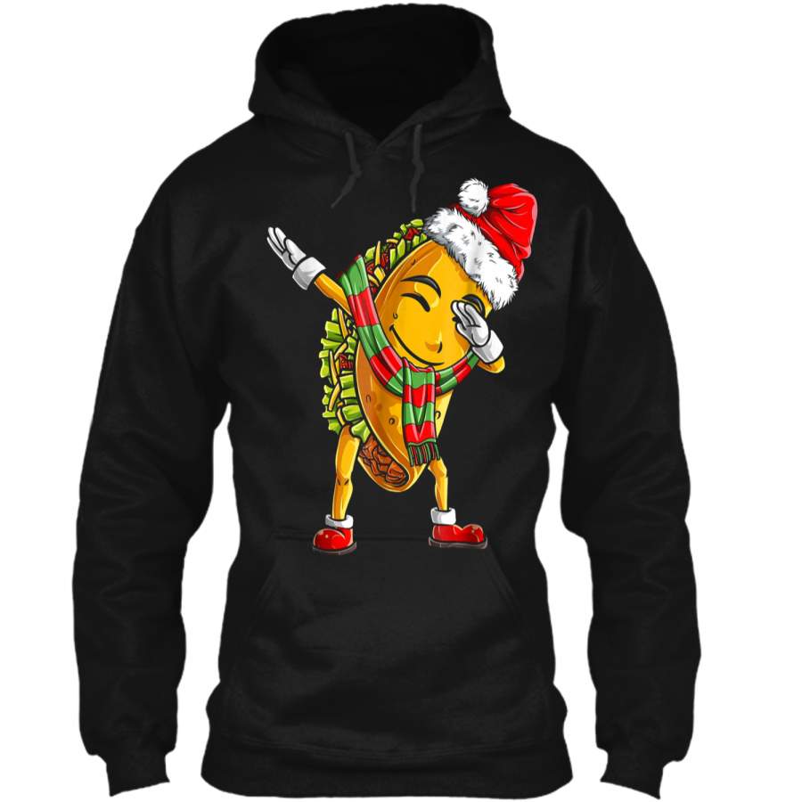 Dabbing Taco Santa Christmas Kids Boys Girls Gifts Pullover Hoodie 8 oz