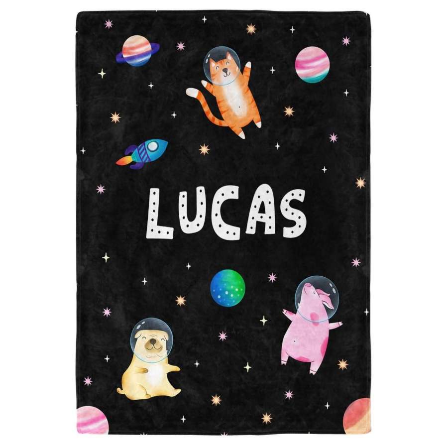 Space Animals – Personalized Blanket