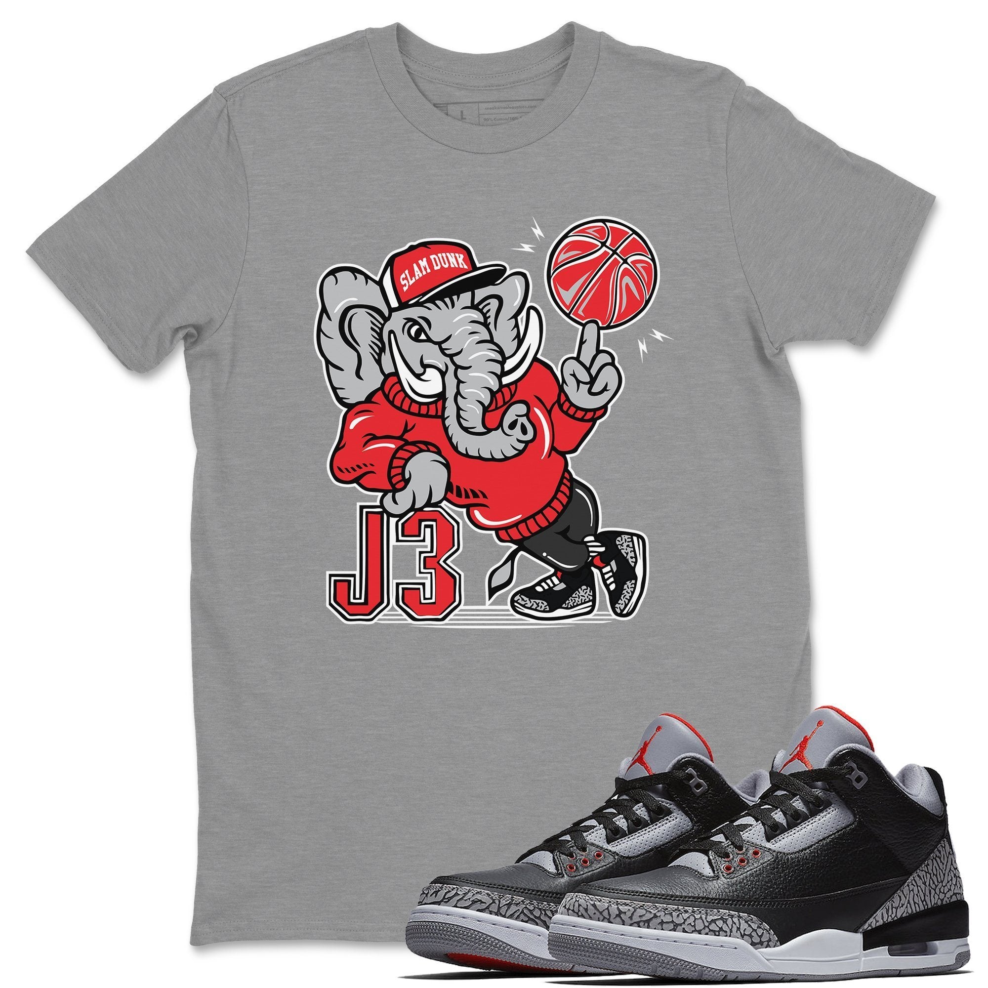 Aj3 Elephant Heather Grey T-Shirt – Air Jordan 3 Black Cement