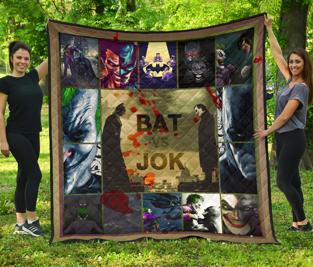 The Bat Man Vs Joker The Clown Premium Quilt Blanket Movie Home Decor Custom For Fans Nt031101