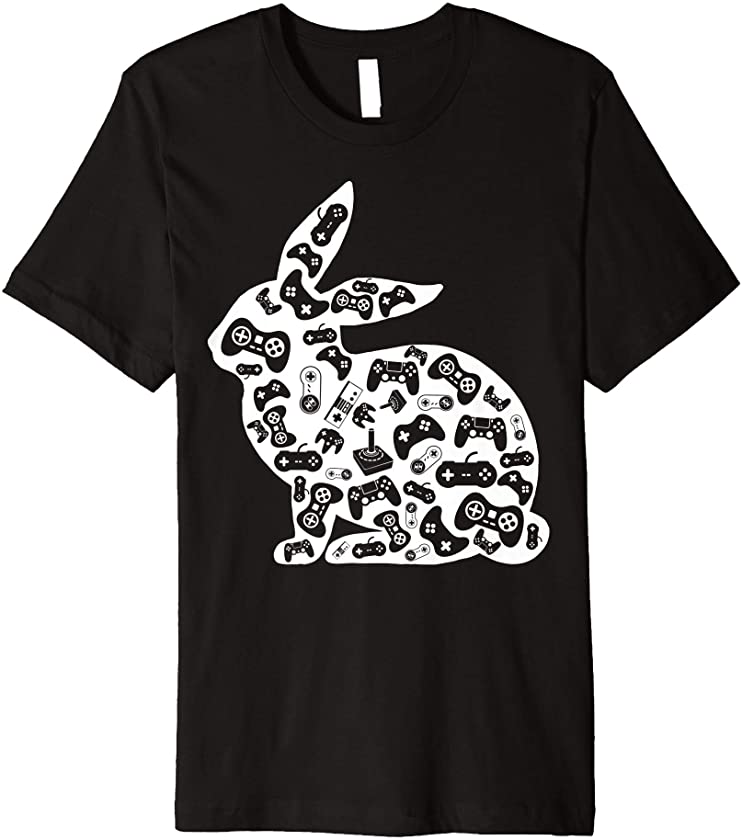 Video Game Bunny Easter Day Costume Boys Kids Men Gamer Tee Premium T-Shirt