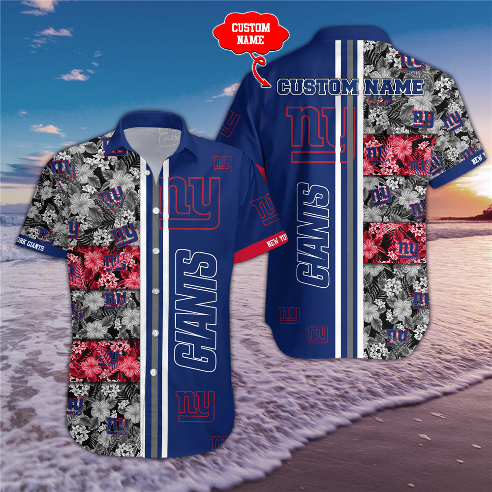 New York Giants Hawaiian Shirt Custom Name