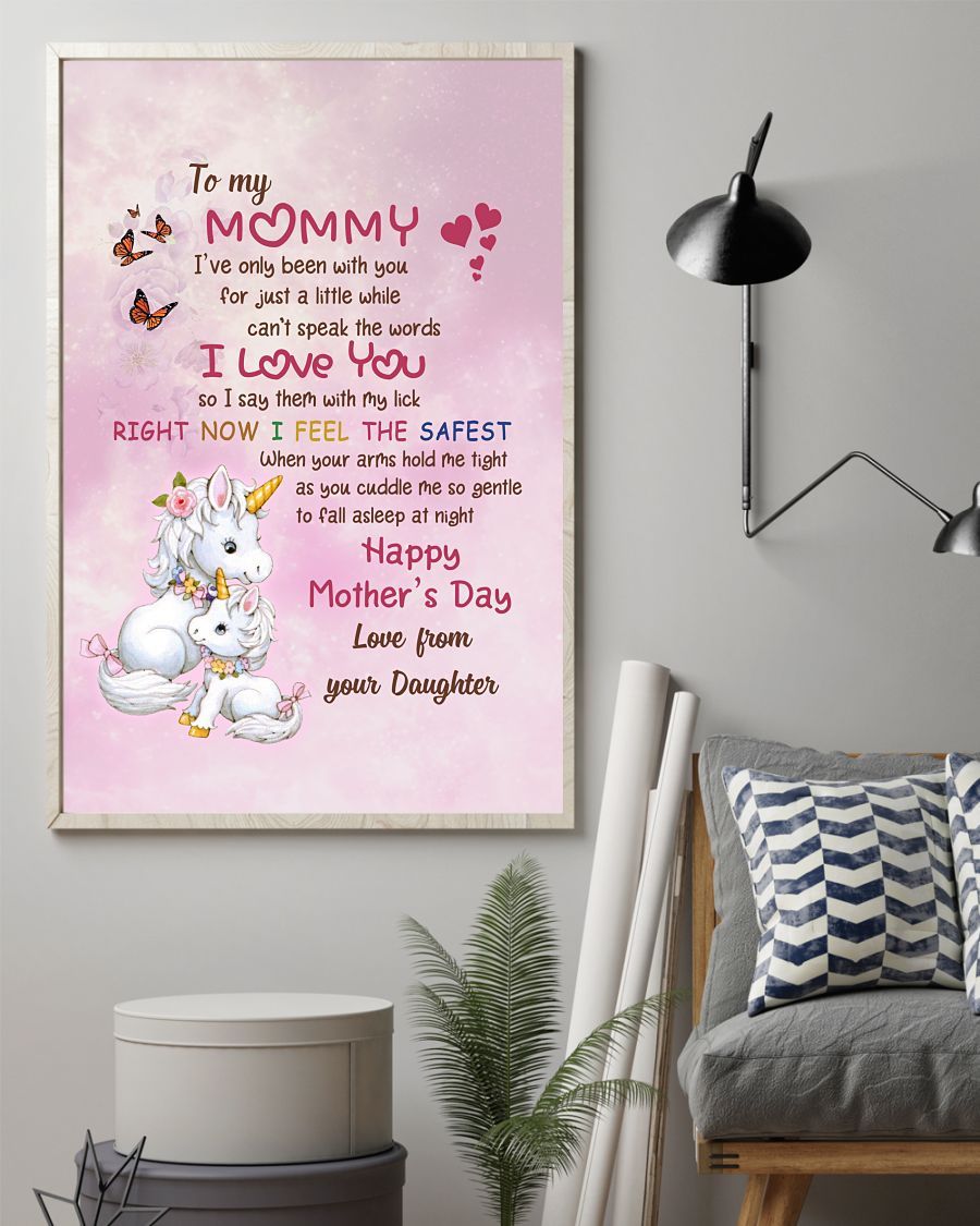 When Your Aims Hold Me Tight Unicorn Canvas And Poster, Best Mother’s Day Gift Ideas, Mother’s Day Gift From Daughter To Mom, Warm Home Decor Wall Art Visual Art