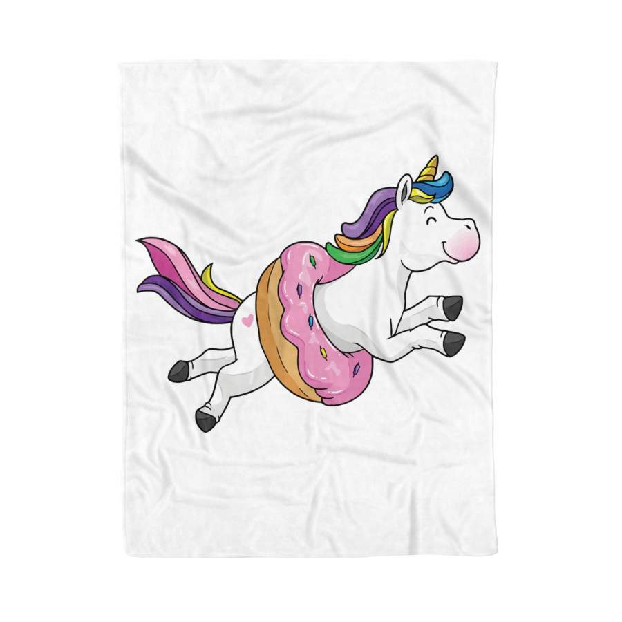 Donut lover  Funny unicorn candy and Sweets Lover Long Sleeve – Fleece Blanket