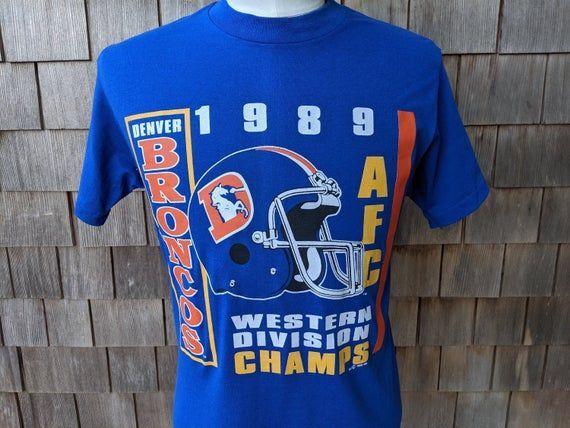 Vintage Denver Broncos 1989 Afc Western Division Champions Shirt