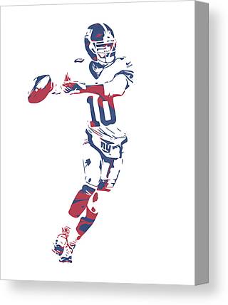 Eli Manning New York Giants Pixel Art 10 Joe Hamilton Canvas Print