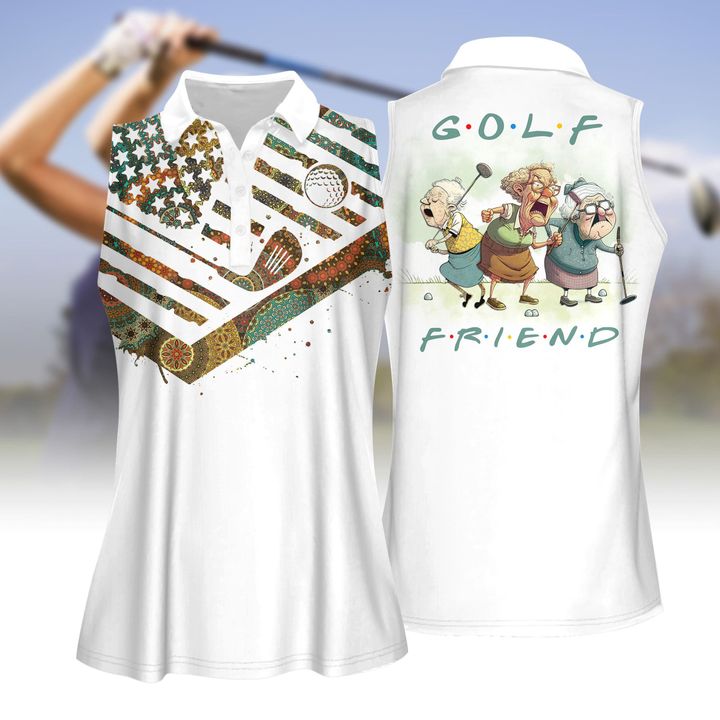 Golf Friends Grandmas Women Polo Shirt, Women Sleeveless Polo Shirt, Ladies Sleeveless Golf Shirt