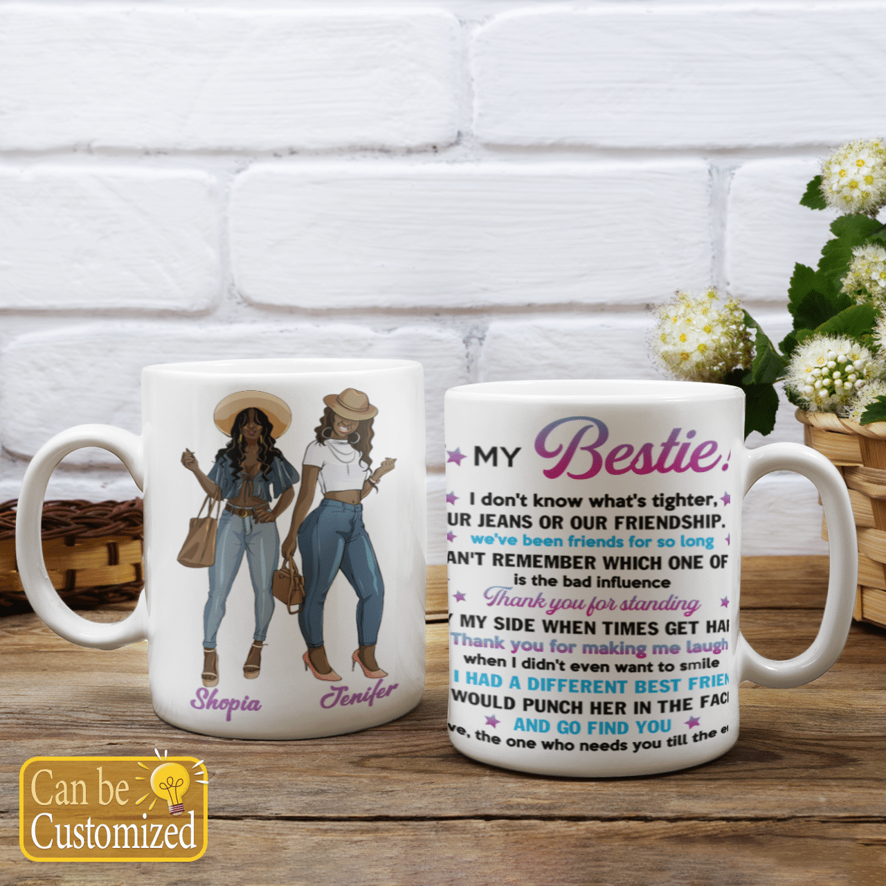 Personalized Mug Gifts For Bestie Black Girl To My Bestie Mug