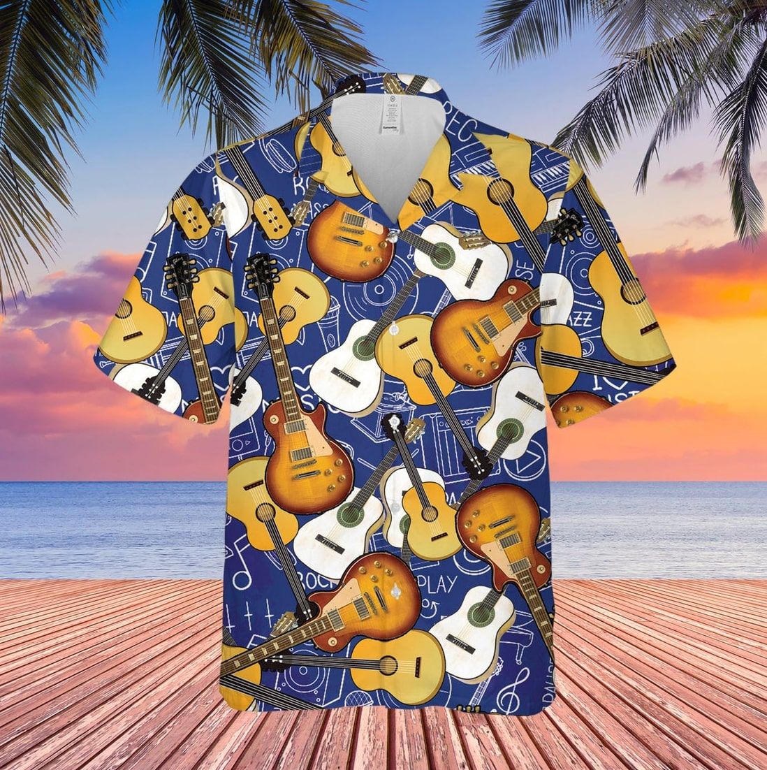 Guitar Music Pattern Hawaii Shirt Ha103765