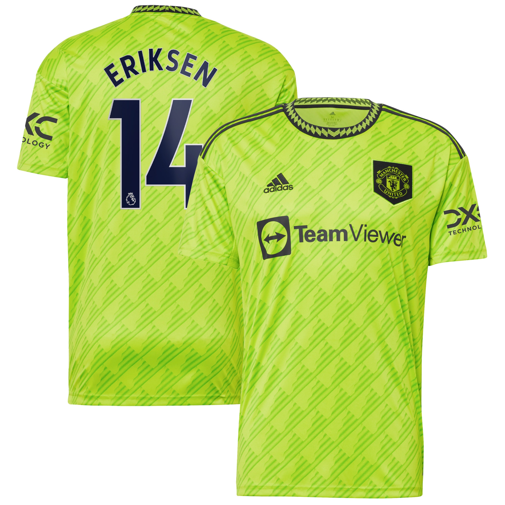 Christian Eriksen Manchester United 2022/23 Third Replica Player Jersey – Neon Green