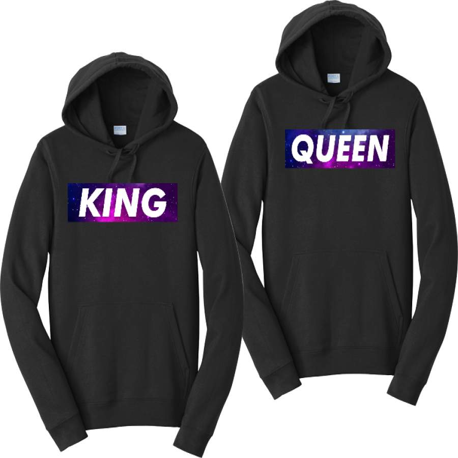 King And Queen Galaxy Couples Hoodies Matching Sweatshirts