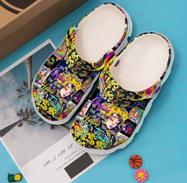 Hippie Girl Crocs Clog Shoes Hippie Crocs Shirtwrapz