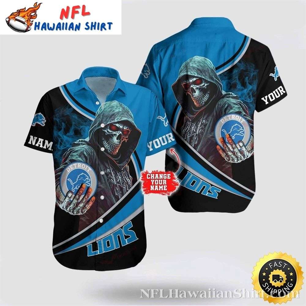 Halloween Detroit Lions Reaper??? Glow Hawaiian Shirt