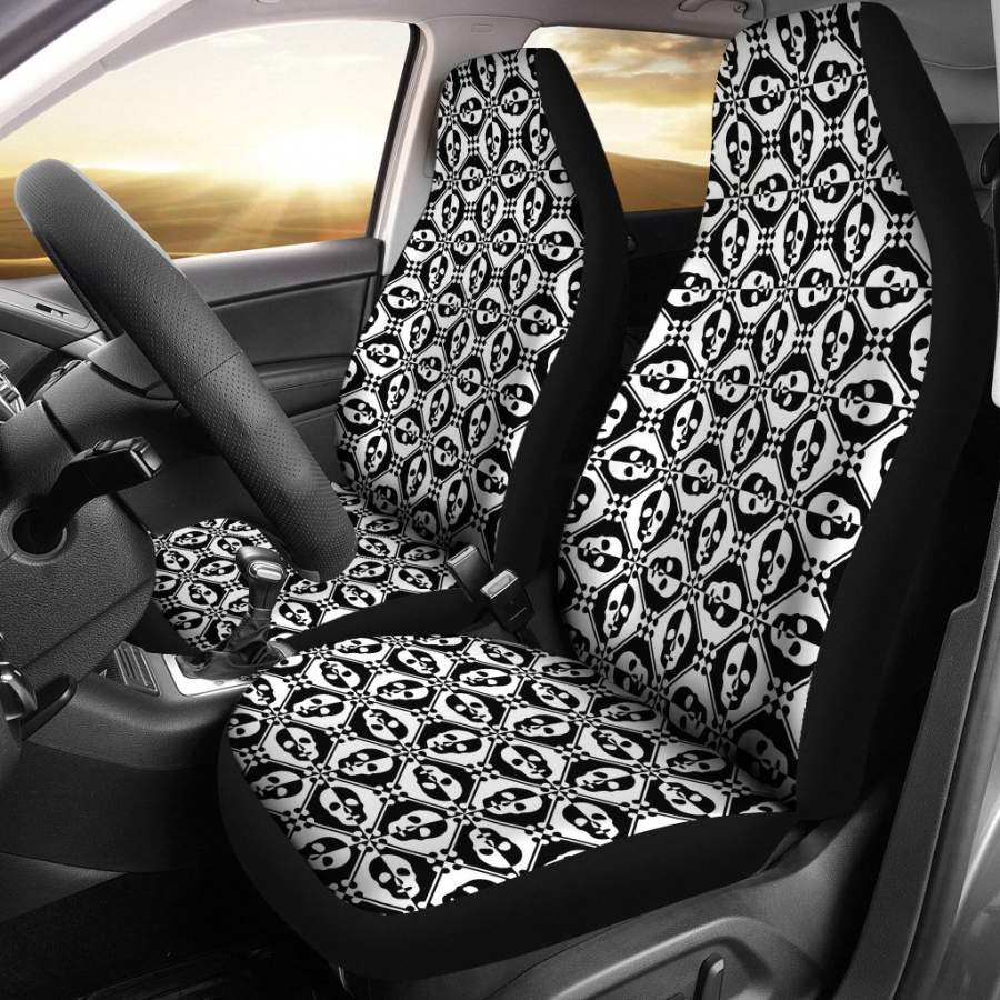 Skull & Square Car Seat Covers - TattoosCafe