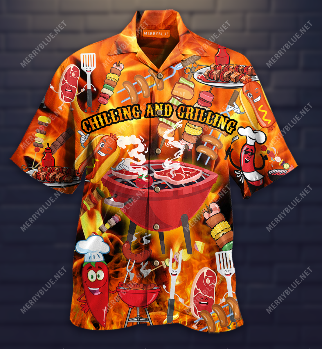 Chilling And Grilling Bbq Party Unisex Hawaii Shirt Ha6850