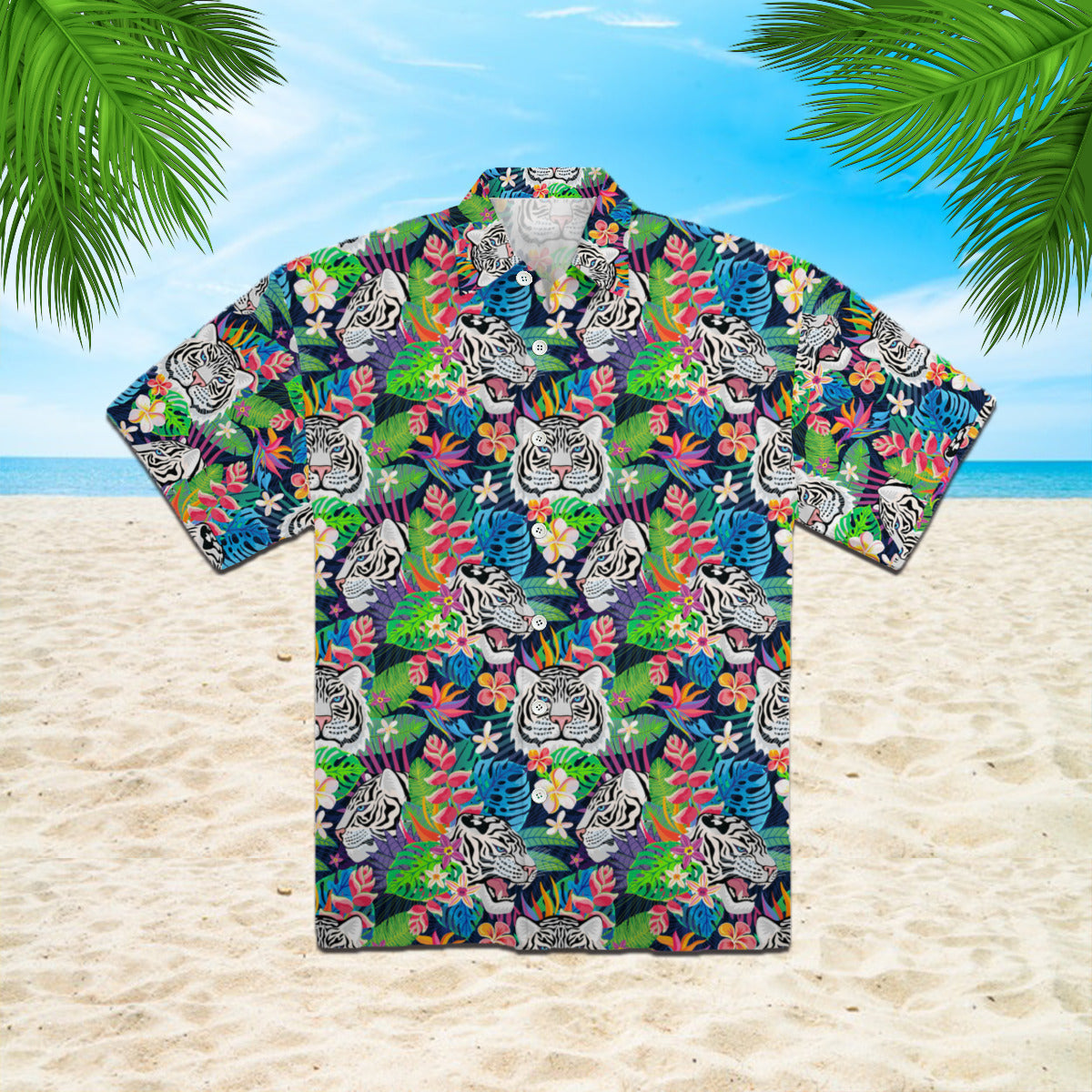 White Tiger Tropical Hawaiian Shirt – For Men And Women