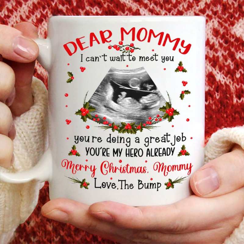 Personalized Merry Christmas Gift For Mommy To Be Mug, Christmas Gift For Mommy To Be