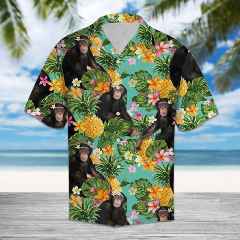 Artsyhomes Tropical Pineapple Chimpanzee Hawaiian Ha65474