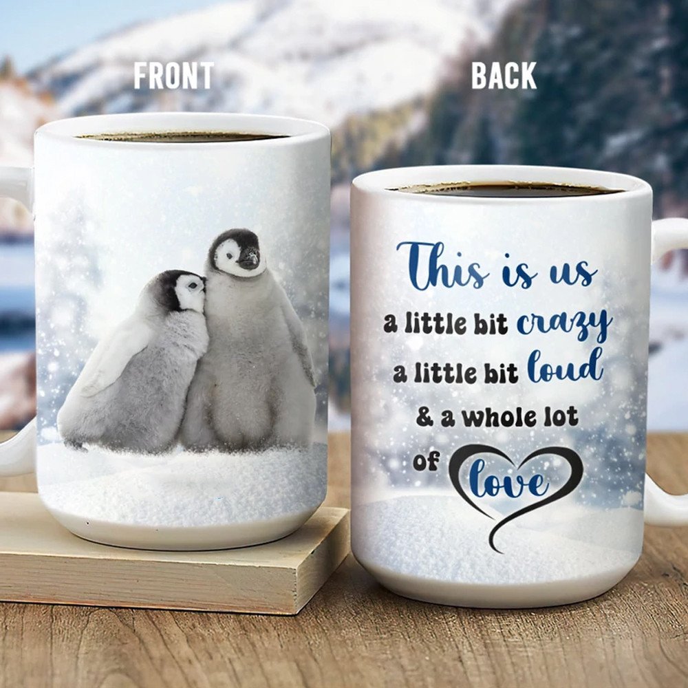 Penguin Couple This Is Us Full Color Ceramic Mug