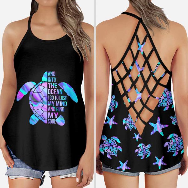 Salty Lil’ Beach -Turtle Cross Tank Top