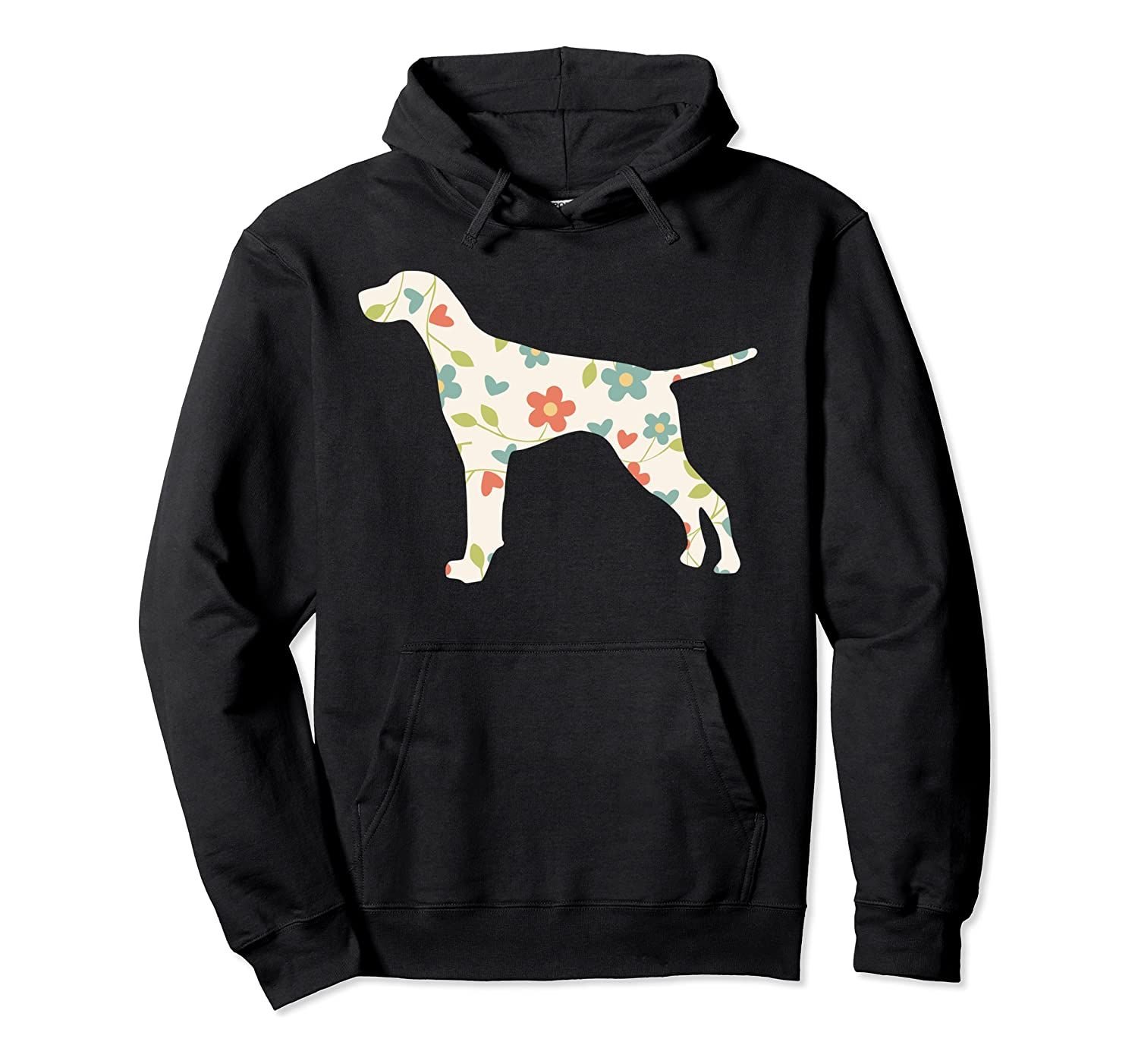 German Shorthair Pointer Hoodie | Dog Flower Silhouette, T-Shirt, Sweatshirt, Tank Top, Racerback, Dolman