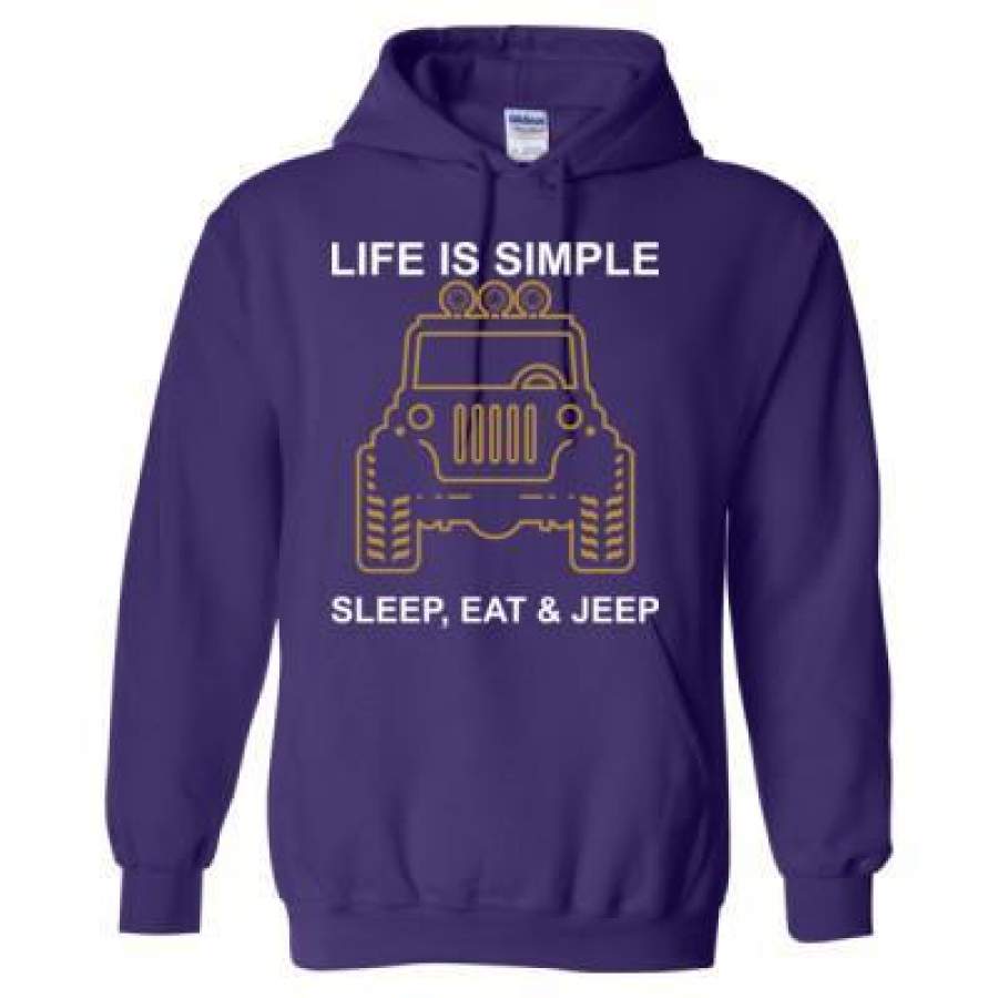 AGR Life Is Simple Sleep Eat And Jeep – Heavy Blend™ Hooded Sweatshirt