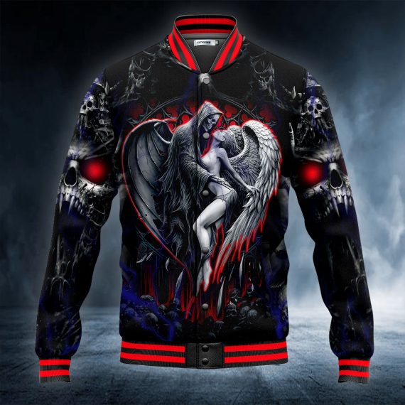 Death And Angel Forbidden Couple Love Skull 3D All Over Printed Men Jacket Us Size