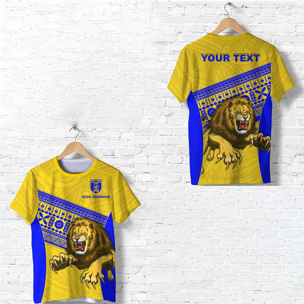 (Custom Personalised) Suva Grammar Fashion T Shirt Fiji School Version Lion Gold Lt13