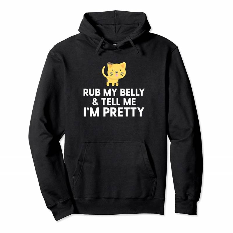 Rub My Belly & Tell Me I’m Pretty Cute Yellow Kitten Pun Pullover Hoodie, T-Shirt, Sweatshirt, Tank Top, Racerback, Dolman