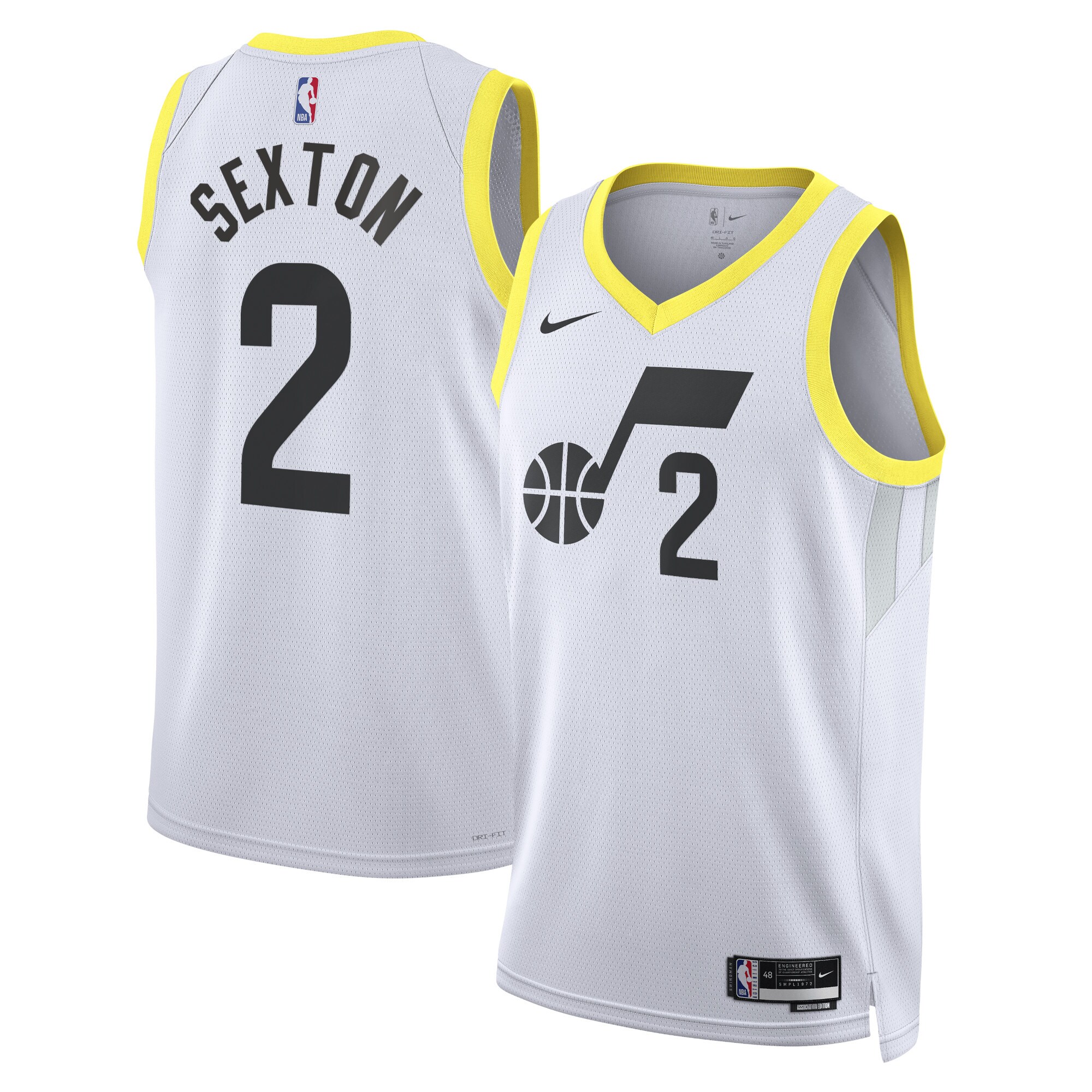 Utah Jazz Association Edition Swingman Jersey – White – Colin Sexton – Unisex