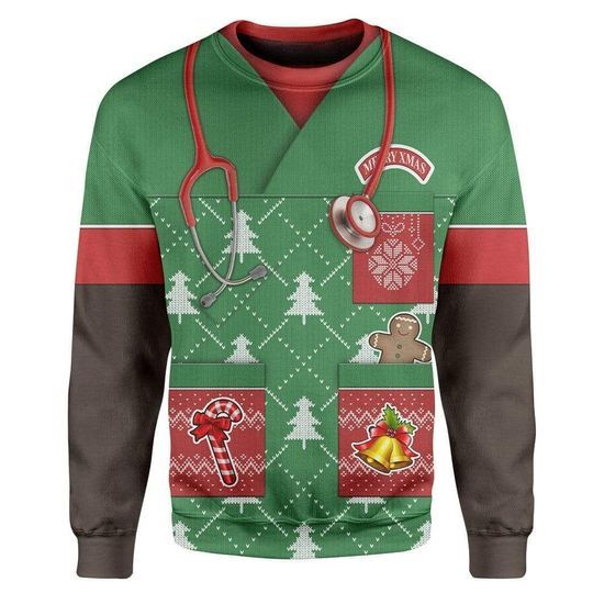 African American Nurse Ugly Christmas Sweater | For Men & Women | Adult | Us6140