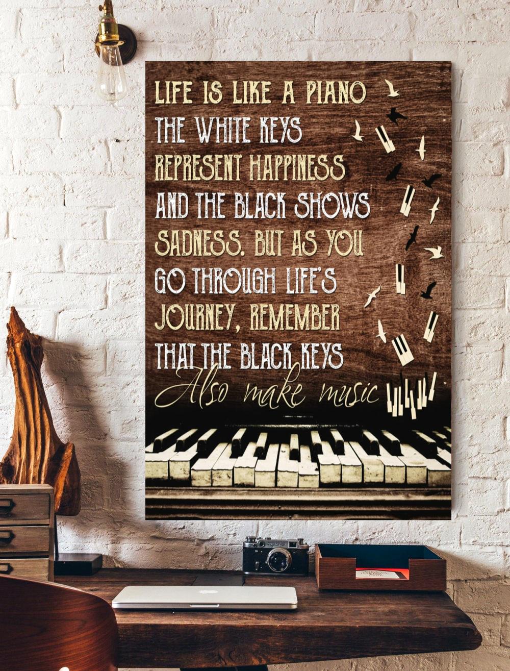 Vintage Life Is Like A Piano Poster