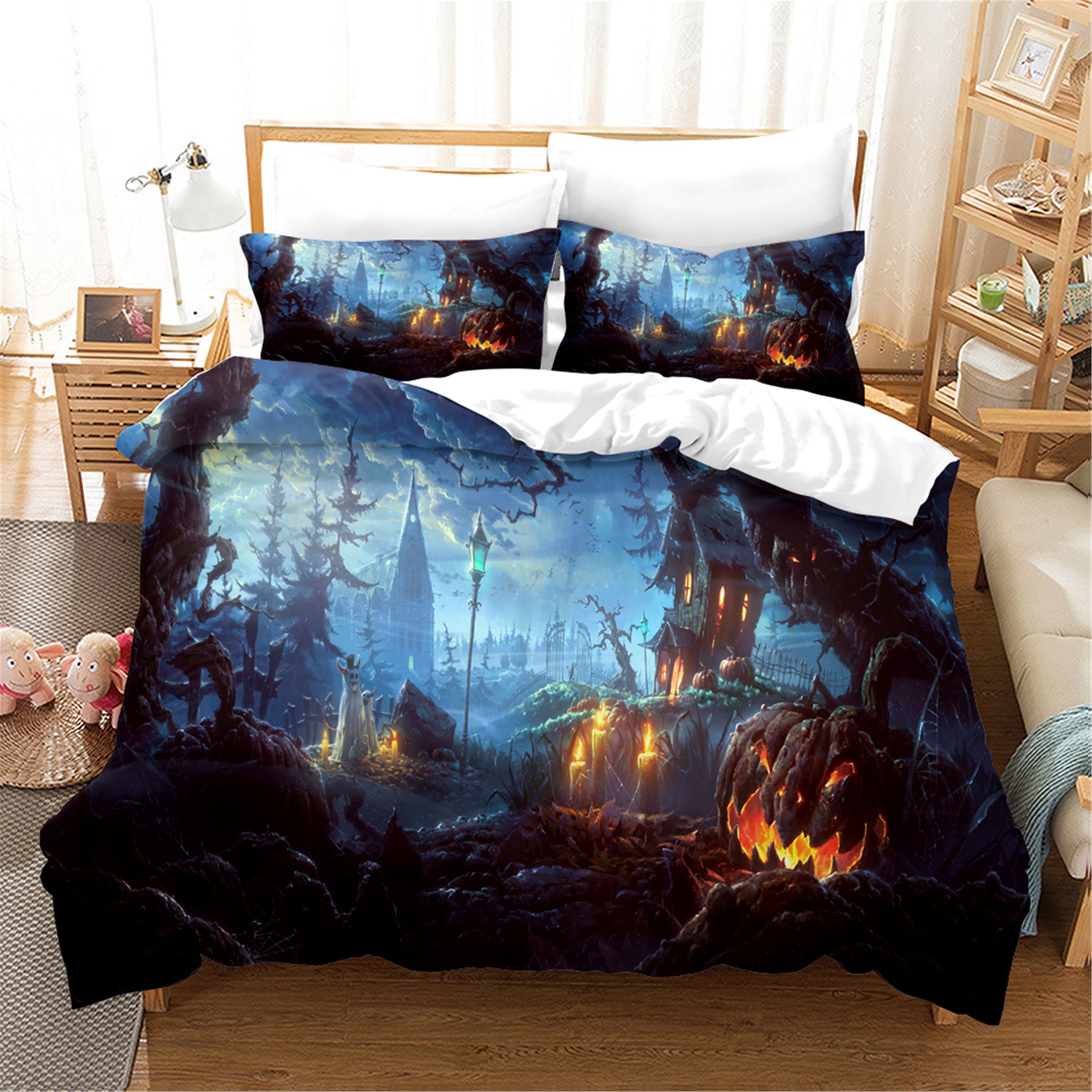 3D Cartoon Halloween Quilt Cover Set Bedding Set Duvet Cover Pillowcases Wj 1630