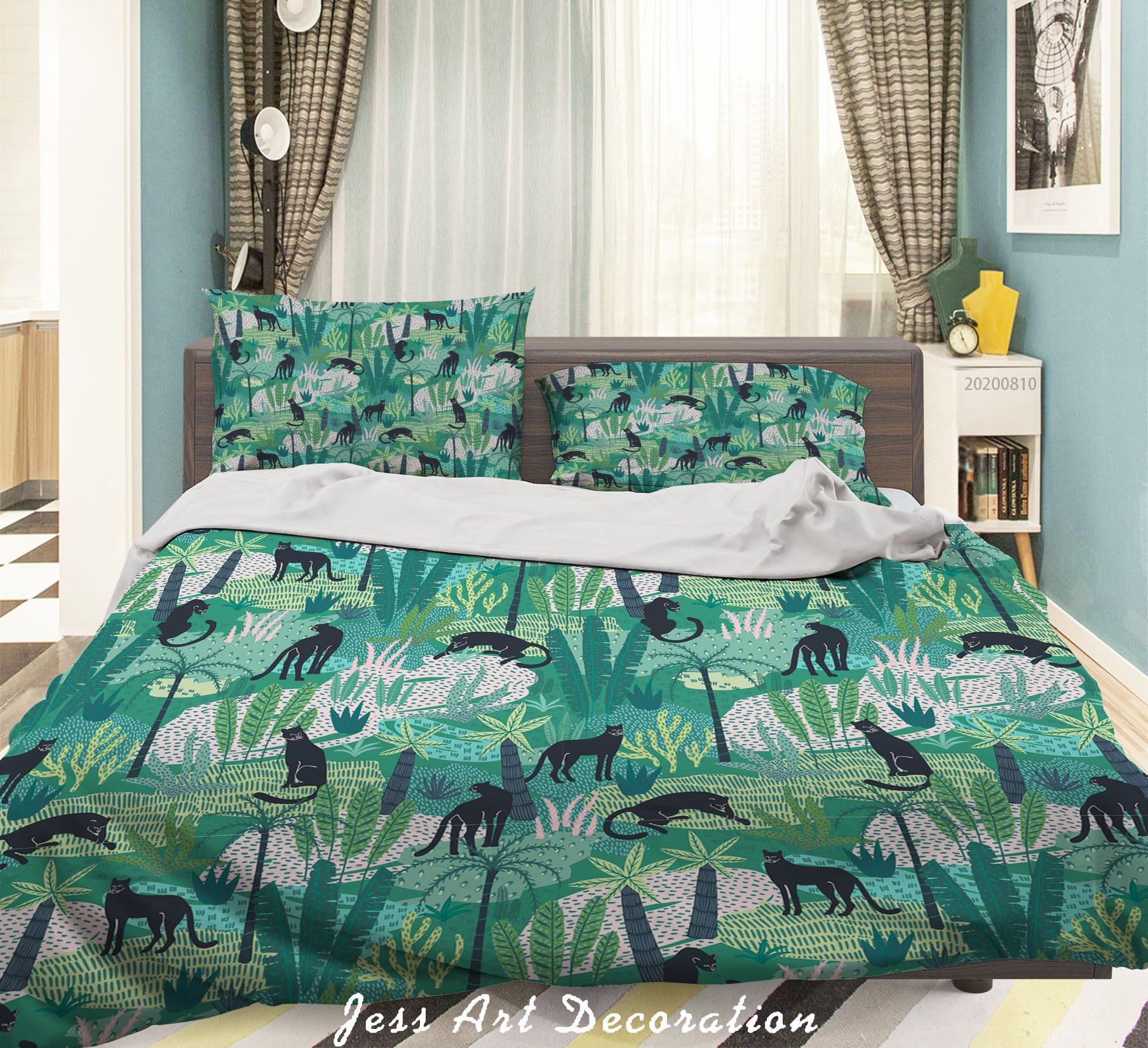 3D Green Plant Leaves Animal Quilt Cover Set Bedding Set Duvet Cover Pillowcases Lxl